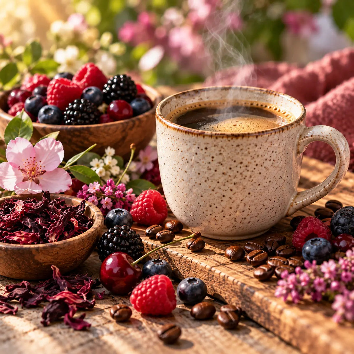 Kaffee mit beerigen und floralen Aromen