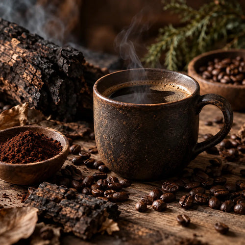 Dunkler Kaffee mit erdigen und rauchigen Aromen